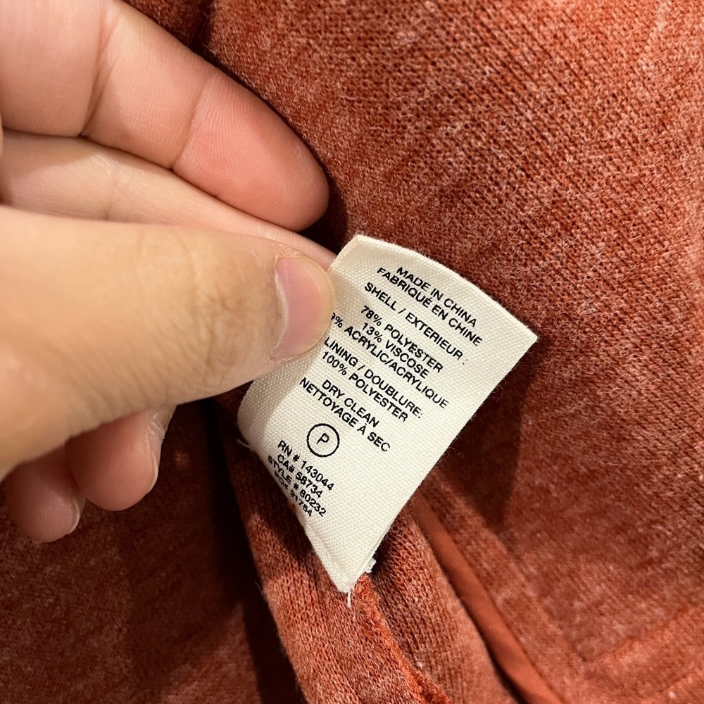 Avec Les Filles Jacket Womens Small Zip Overzied Orange Anthropologie - Picture 5 of 8